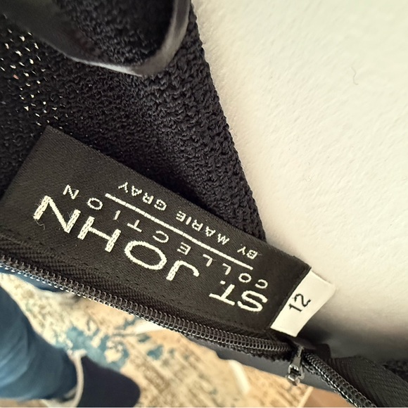 NWT St. John Collection by Marie Grey Black size 12 Cocktail Dress - Picture 7 of 16